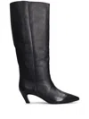 Ash Violet High Heels Boots In Black Leather In Black