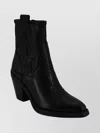 Ash Contemporary Western Ankle Boot In Black