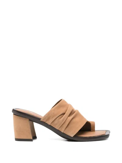 Ash Corine Ruched Toe-strap Sandals In Brown