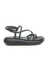 Ash Thick Flat-soled Sandals In Black