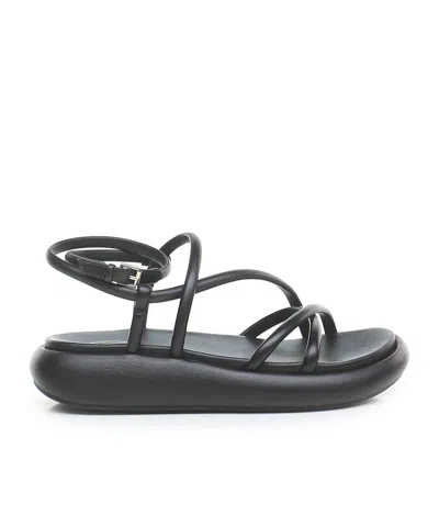 Ash Thick Flat-soled Sandals In Black