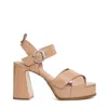 Ash Cross-strap Sandal With Glossy Platform In Neutral