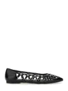 Ash Bazaar Bis Ballet Flats In Black Leather In Black