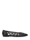 Ash Bazaar Bis Ballet Flats In Black Leather In Black