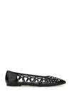 Ash Bazaar Bis Ballet Flats In Black Leather In Black
