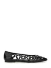 Ash Bazaar Bis Ballet Flats In Black Leather In Black