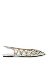 Ash Bazaar Slingback Stud Embellished Sandals In Silver