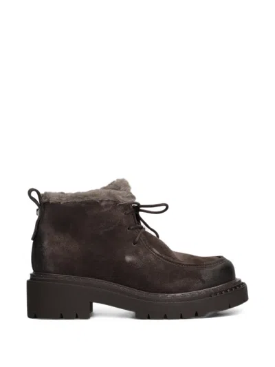 Ash Demi Faux-fur Trim Lace-up Ankle Boots In Multi