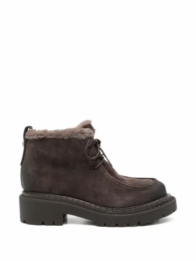 Ash Demi Faux-fur Trim Lace-up Boots In Multi