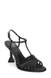 Ash Desire Studded T-strap Sandal In Black