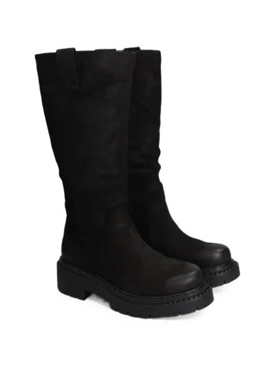 Ash Detroit Suede Knee-high Boots In Black