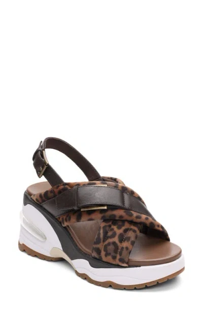 Ash Dixie Bis Leopard Slingback Slide Sandal In Multi