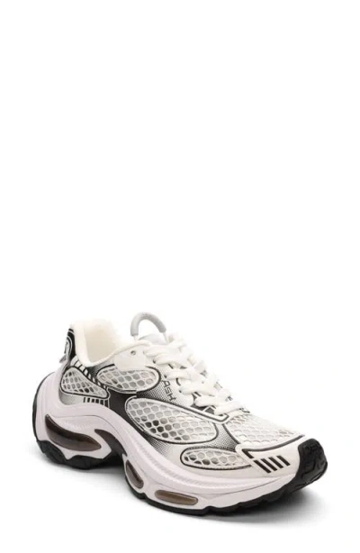 Ash Dragon Sneaker In White/white/dark Silver