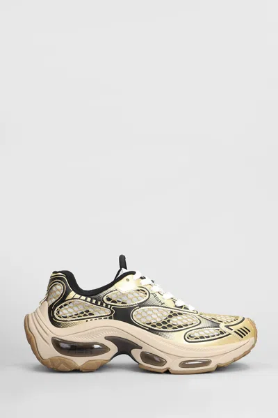 ASH DRAGON SNEAKERS IN GOLD LEATHER AND FABRIC