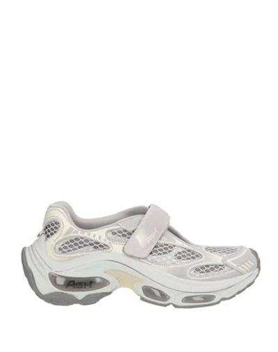 ASH ASH DRAKE WOMAN SNEAKERS LIGHT GREY SIZE 9 LEATHER, TEXTILE FIBERS