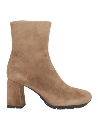 Ash Eclat Woman Ankle Boots Khaki Size 6 Leather In Beige