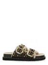 Ash Slippers Open Toe Stud Embellishment In Black