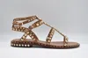 Ash Precious Stud-embellished Multi-strap Sandals In Brown