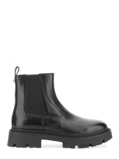 Ash Elegant Leather Ankle Boots For Women In Black