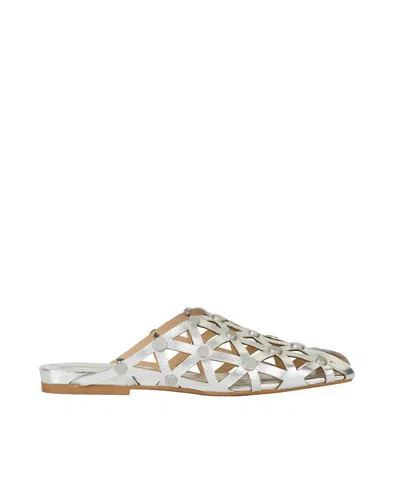 Ash Elegant Metallic Studded Sandals For Women In Silver