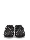 Ash Leather Kitten Heel Mules Open Back In Black