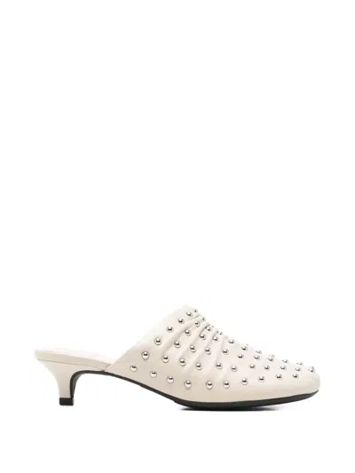 Ash Eloise Studded-detail Mules In Neutral