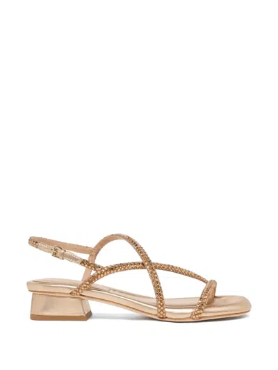 Ash Embellished Strap Sandals In Gold