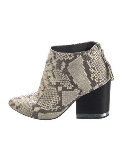 Pre-owned Ash Embossed Leather Animal Print Boots In Neutral