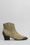 Ash Fame Texan Ankle Boots In Khaki Suede In Beige