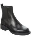 Ash Fancy Leather Bootie In Black