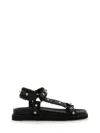 Ash Rivet Open-toed Flat-soled Sandals In Black