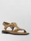 Ash Flat Sandals Suede Straps Studs Hardware In Brown