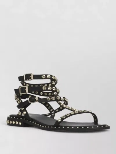 ASH FLAT SANDALS THREE ANKLE STRAPS STUDS