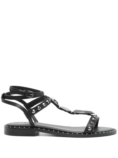 Ash Flat Sandals With Decorative Studs In Black