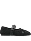 Ash Buckle-strap Bijoux Ballerinas In Black