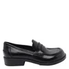 Ash Penny Leather Loafers In Black