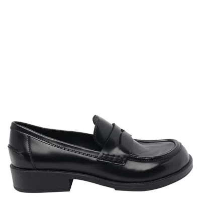 Ash Round-toe Loafers In Black