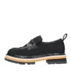Ash Genial Textured Leather Loafers In Nero Neri E Grigi