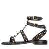 Ash Stud-embellished Leather Flat Sandals In Nero Scuri