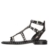 Ash Black Studded Leather Sandals In Nero Scuri
