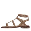 Ash Embellished Open Toe Sandals In Marrone Scuri