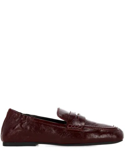 Ash Leather Loafers In Burgundy