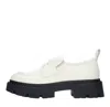 Ash Woman Loafers Ivory Size 6 Soft Leather In Bianco Chiari E Naturali