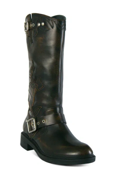 Ash Flax Moto Boot In Black