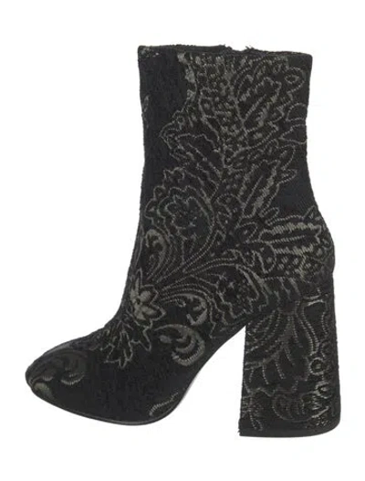 Pre-owned Ash Floral Print Boots In Black