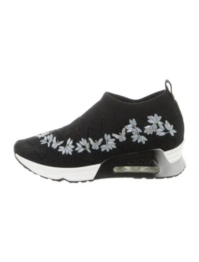 Pre-owned Ash Floral Print Sock Sneakers In Black