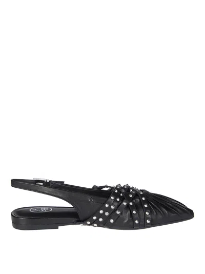 Ash Foulard Style Ballet Flats For Women In Black