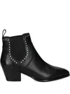 Ash Chelsea Ankle Boots Block Heel In Black