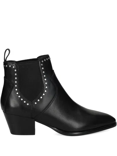 Ash Funk Studded Leather Boots In Black
