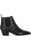Ash Funk Studded Leather Boots In Black